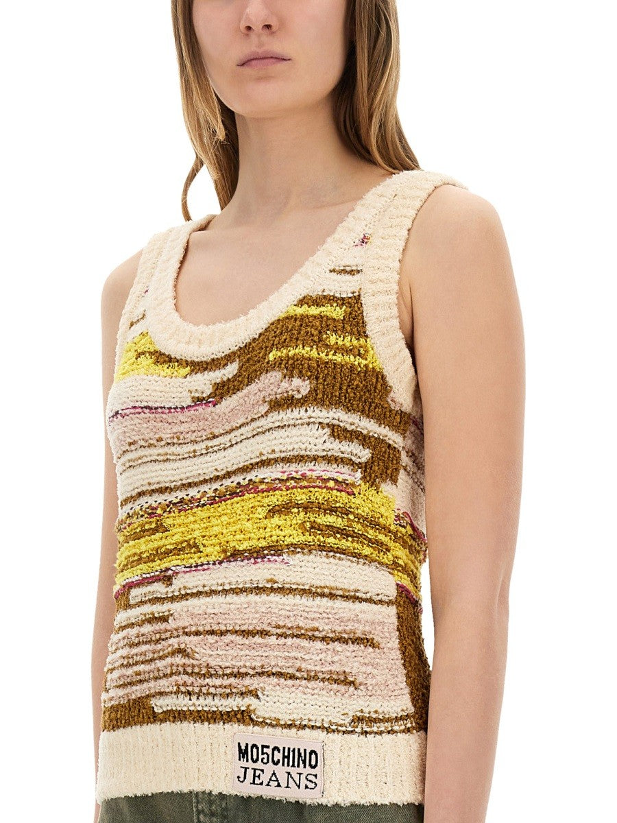 Moschino Jeans HAUT EN MAILLE MULTICOLORE