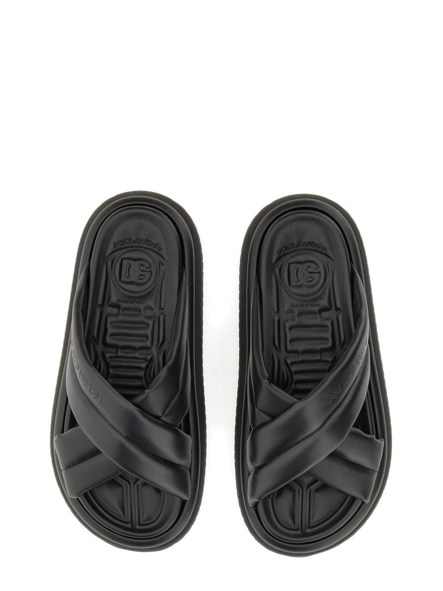 Dolce & Gabbana NAPPA EFFECT FABRIC SANDAL