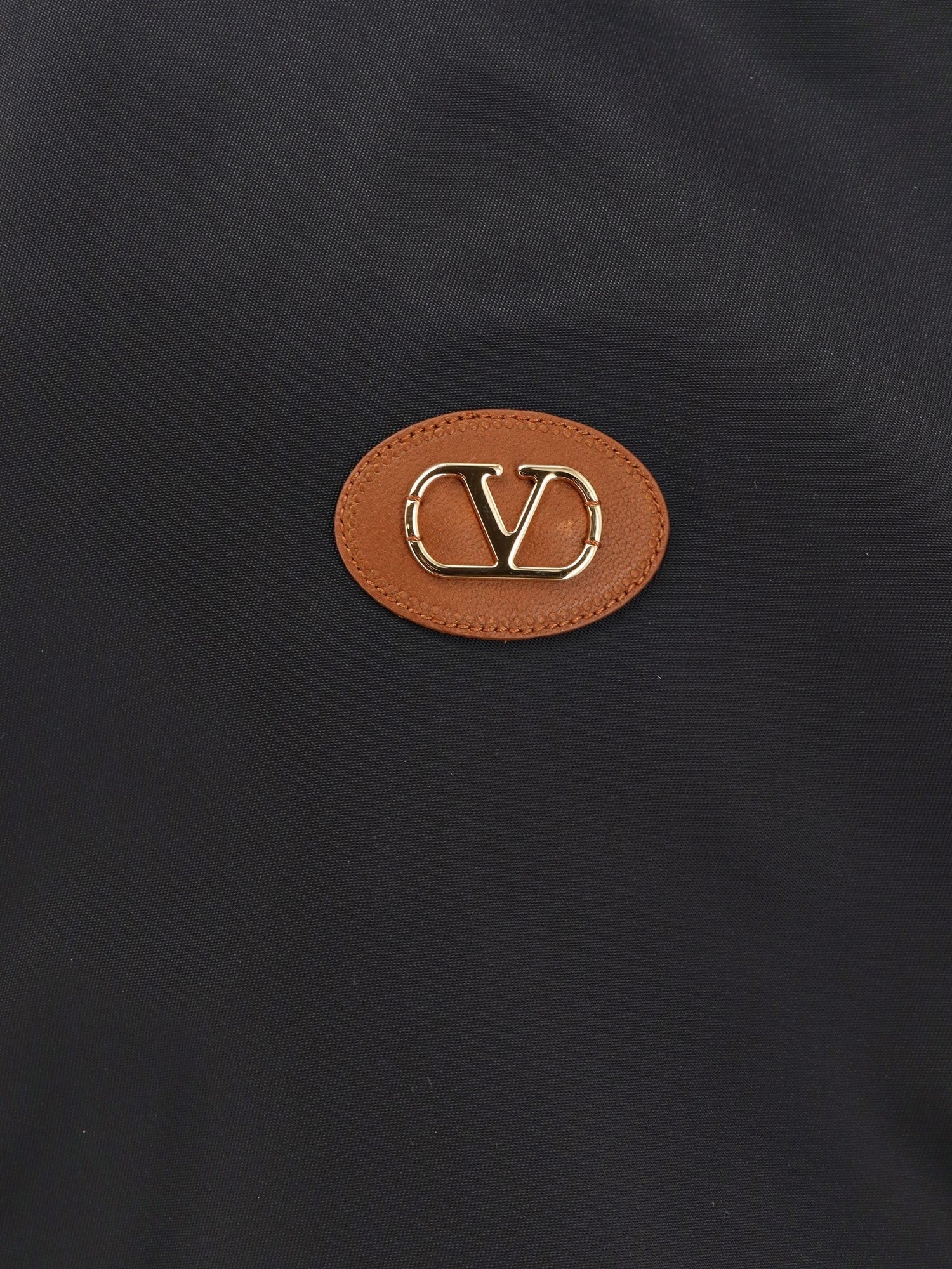 Valentino Nylon-Bomberjacke mit Lederpatch und VLogo-Detail
