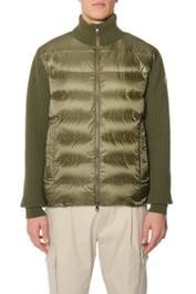 Moncler Nylon down jacket with wool and cashmere sleeves