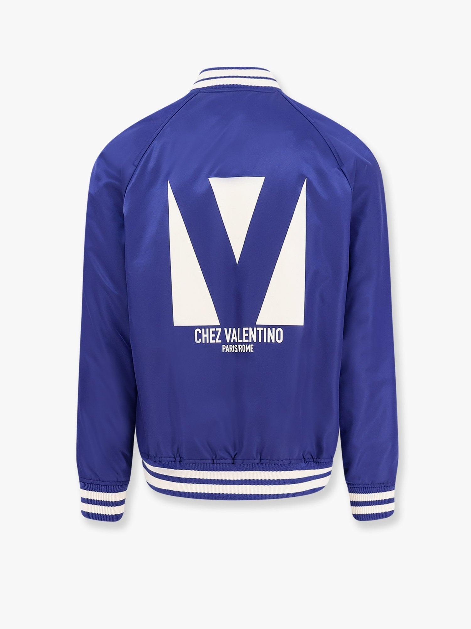 Valentino Nylonjacke mit Chez Valentino Print vorne und hinten