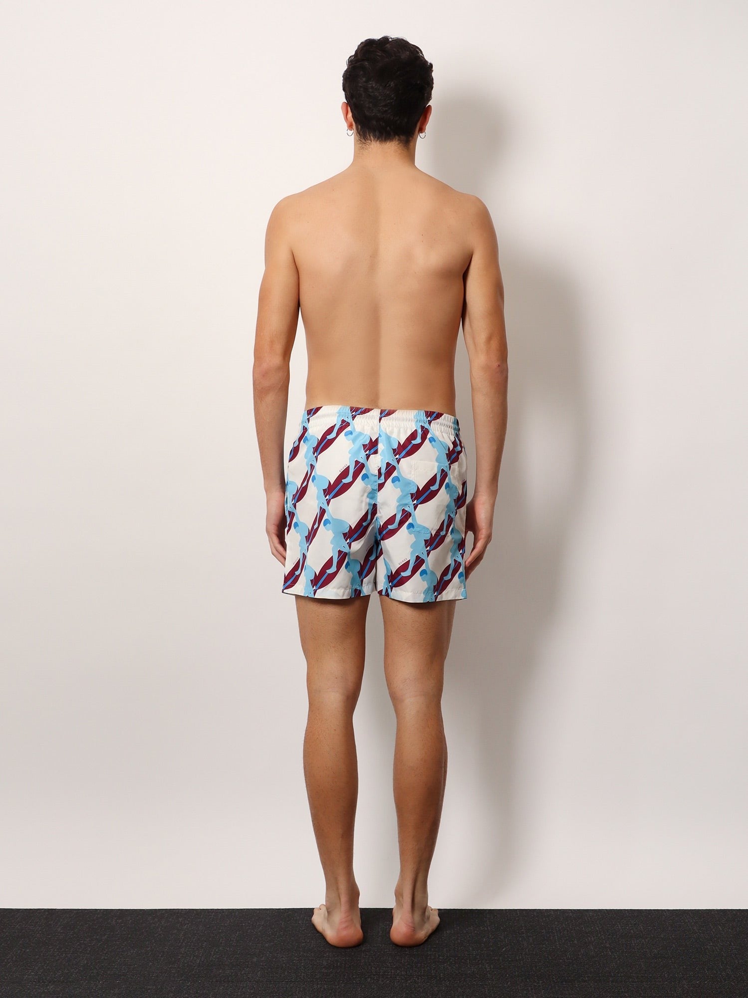 Gucci Nylon swim trunk with surfer print