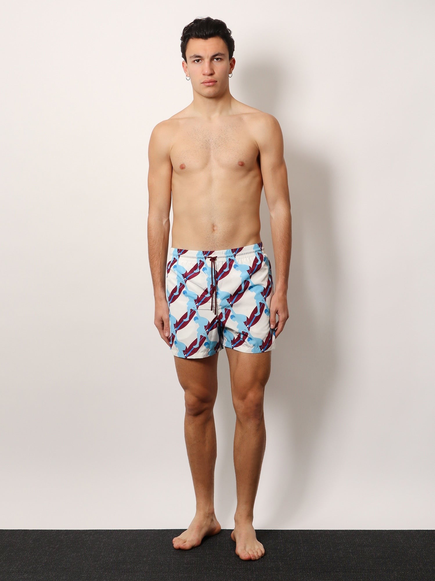 Gucci Nylon swim trunk with surfer print