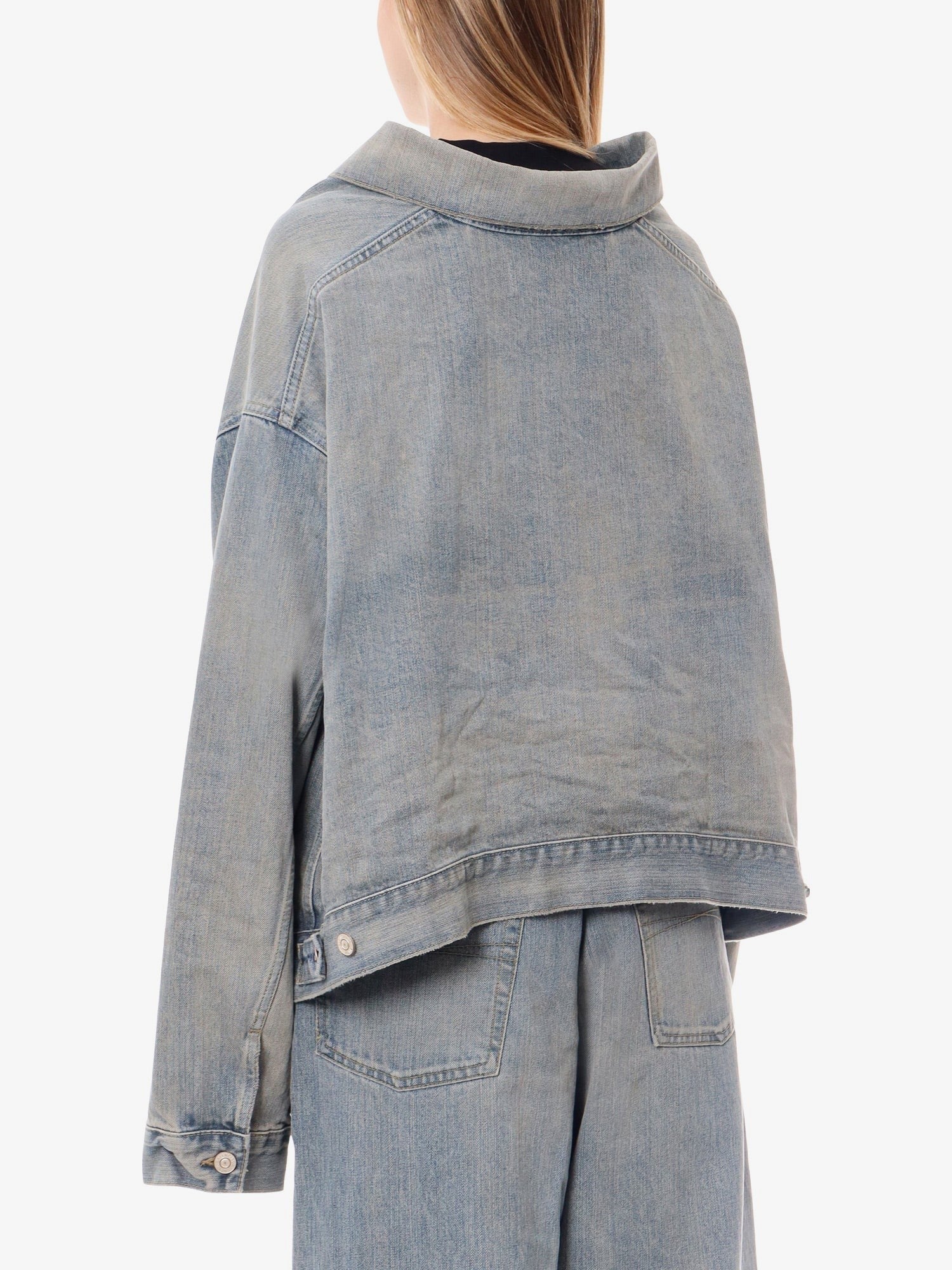 Balenciaga Denimjakke med off-shoulder design