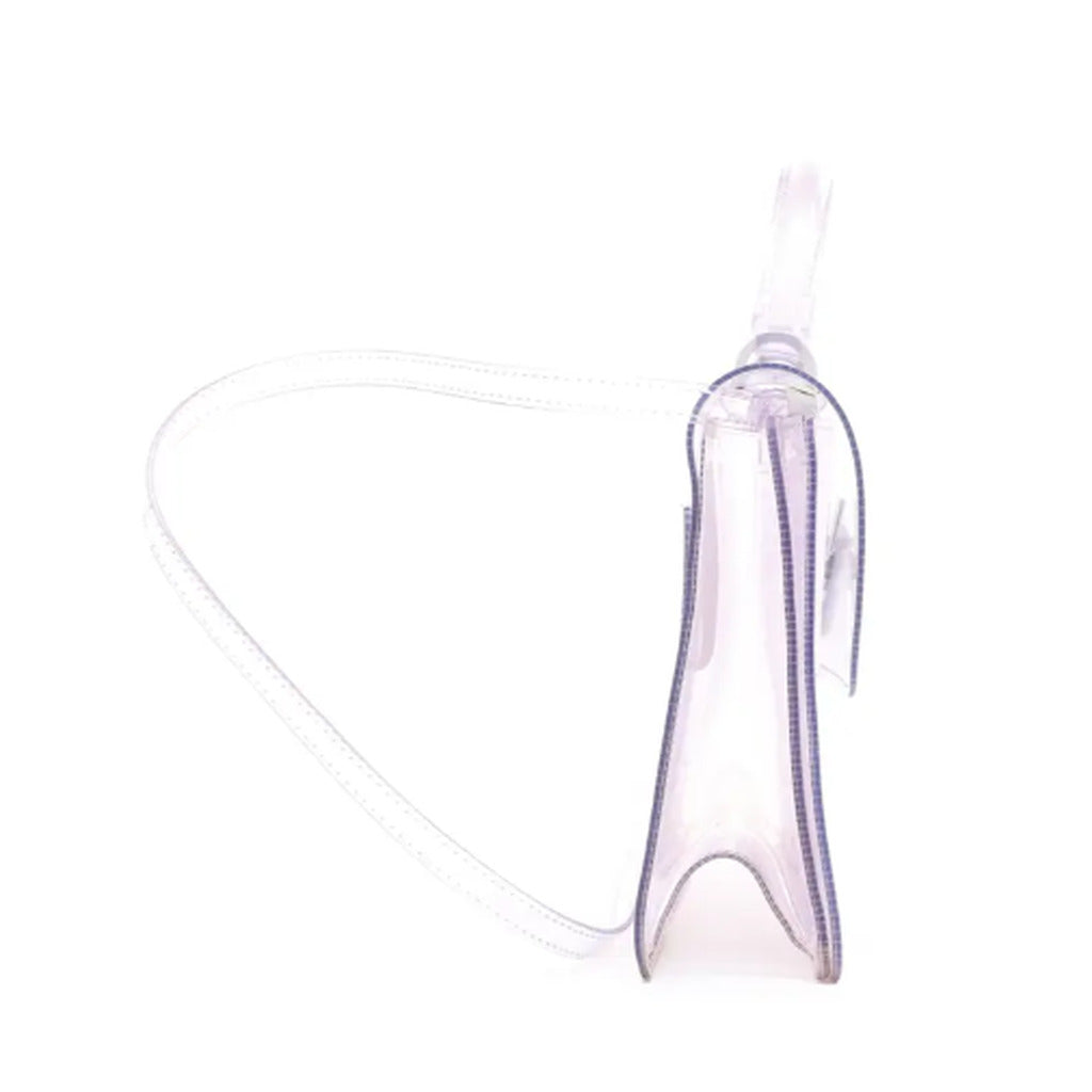 Side profile view of the Off-White transparent PVC bag
