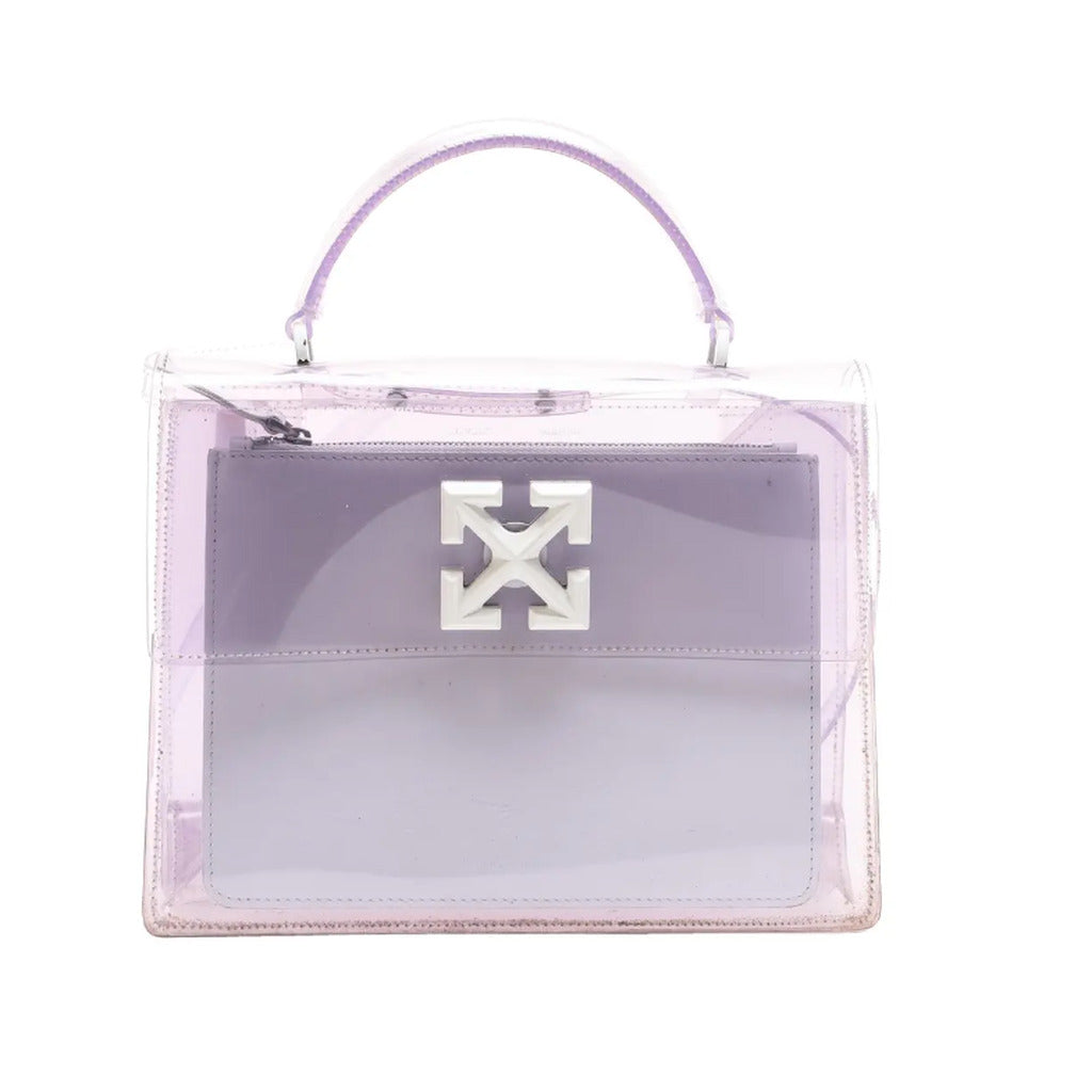Off-White fully transparent PVC bag with front logo view
