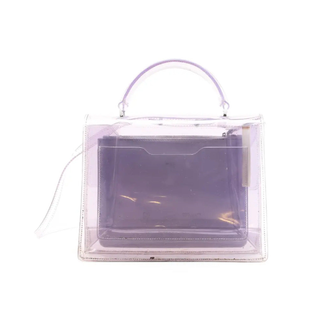 Back view of the Off-White clear PVC tote bag