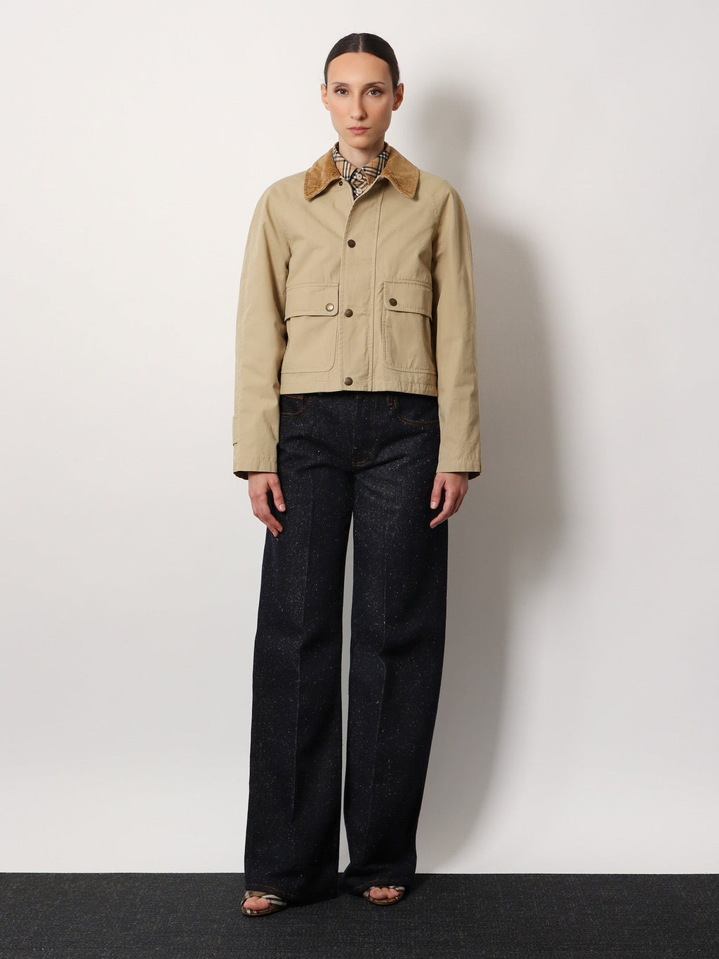 Burberry Organic cotton jacket with check lining