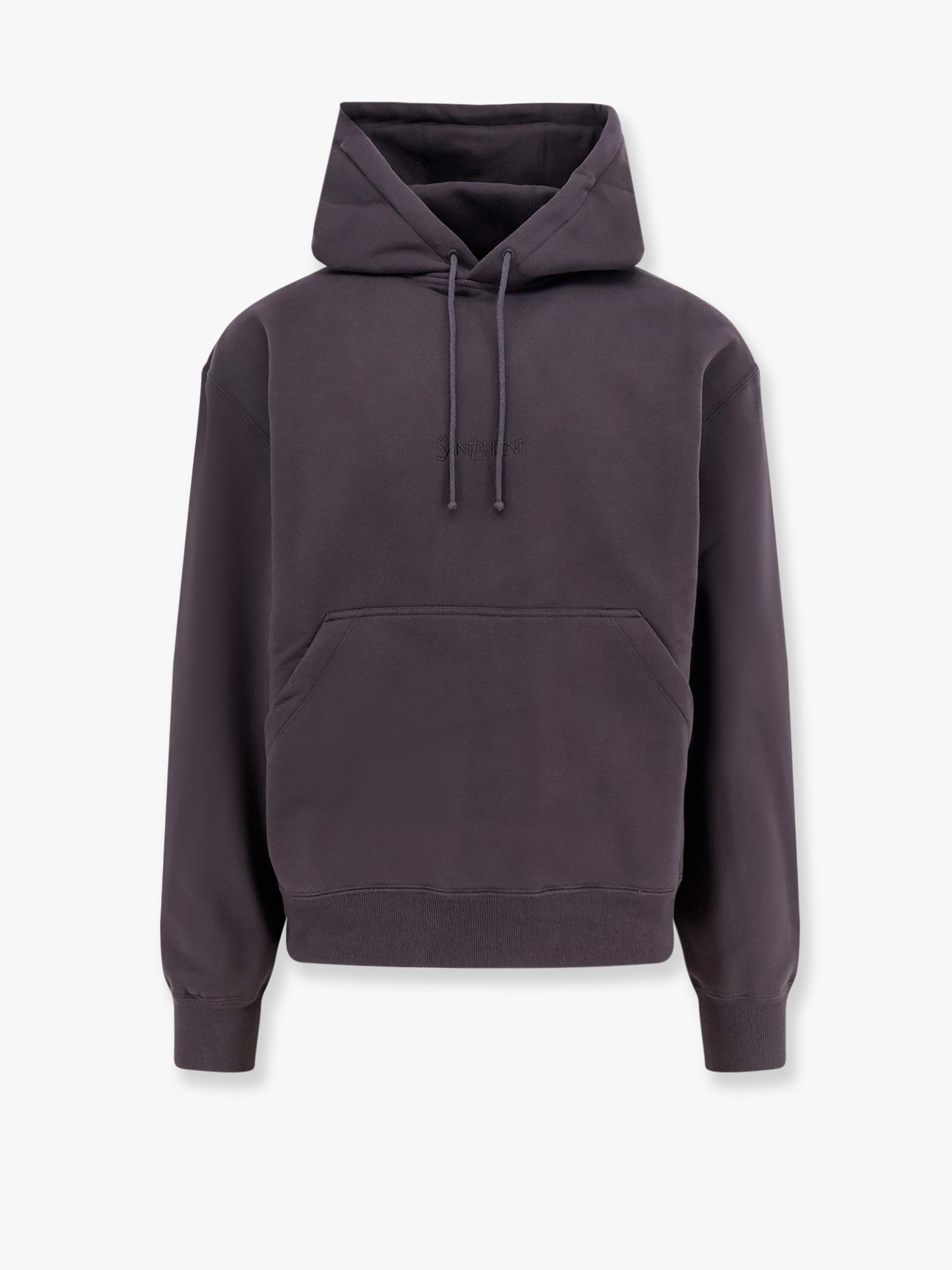 Saint Laurent Bluză de trening din bumbac organic cu broderie logo frontală