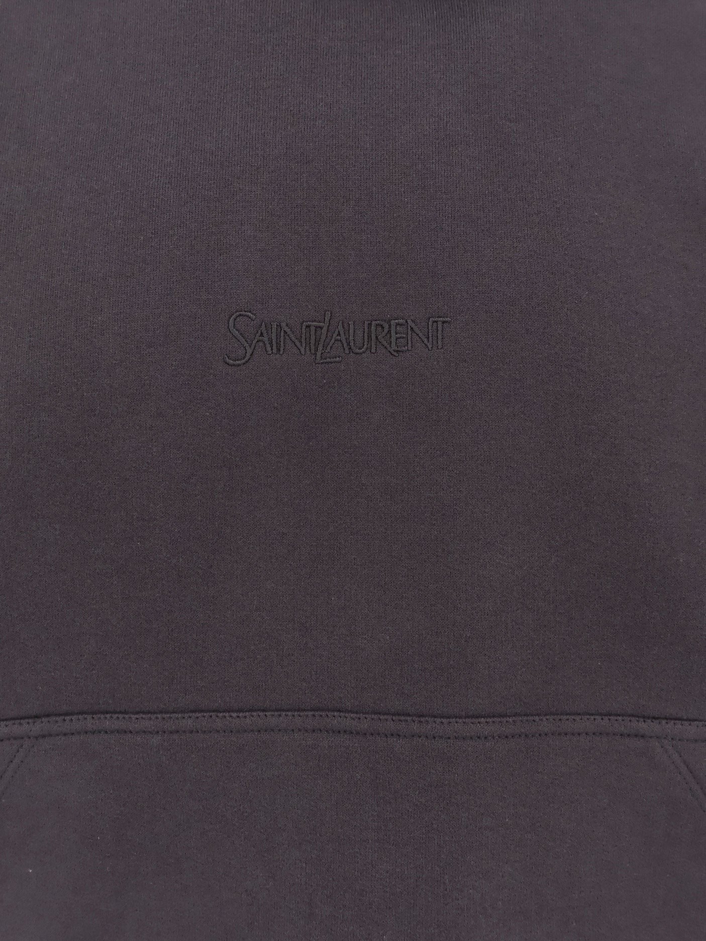 Saint Laurent Bluză de trening din bumbac organic cu broderie logo frontală