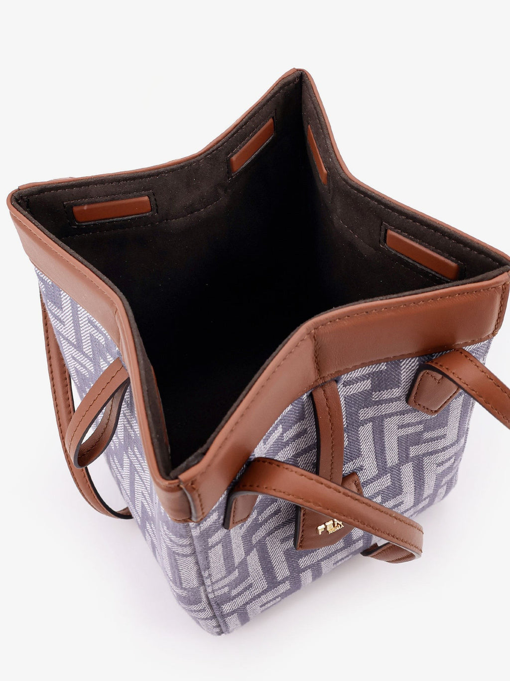 Fendi Origami mini FF žakardinio audinio ir odos rankinė per petį
