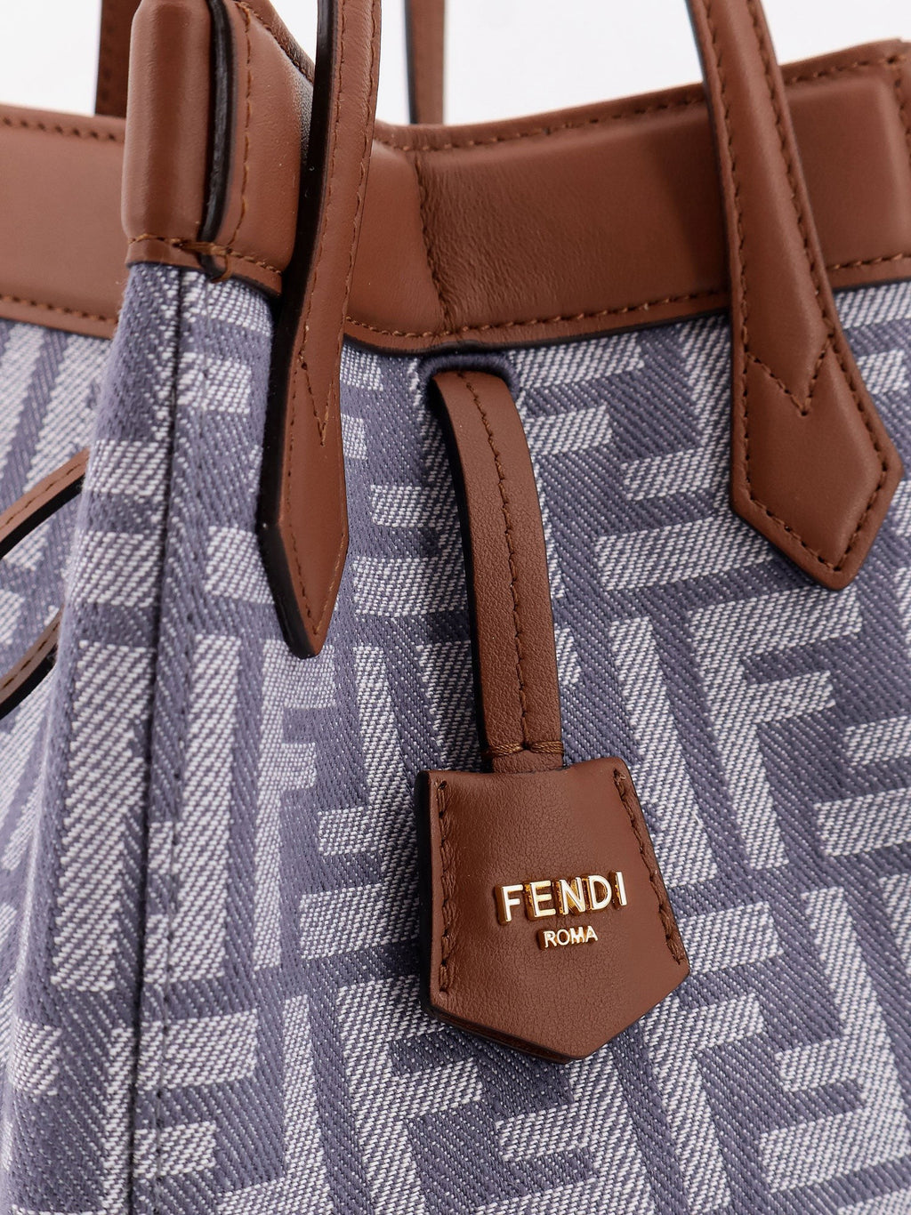 Fendi Origami mini FF žakardinio audinio ir odos rankinė per petį