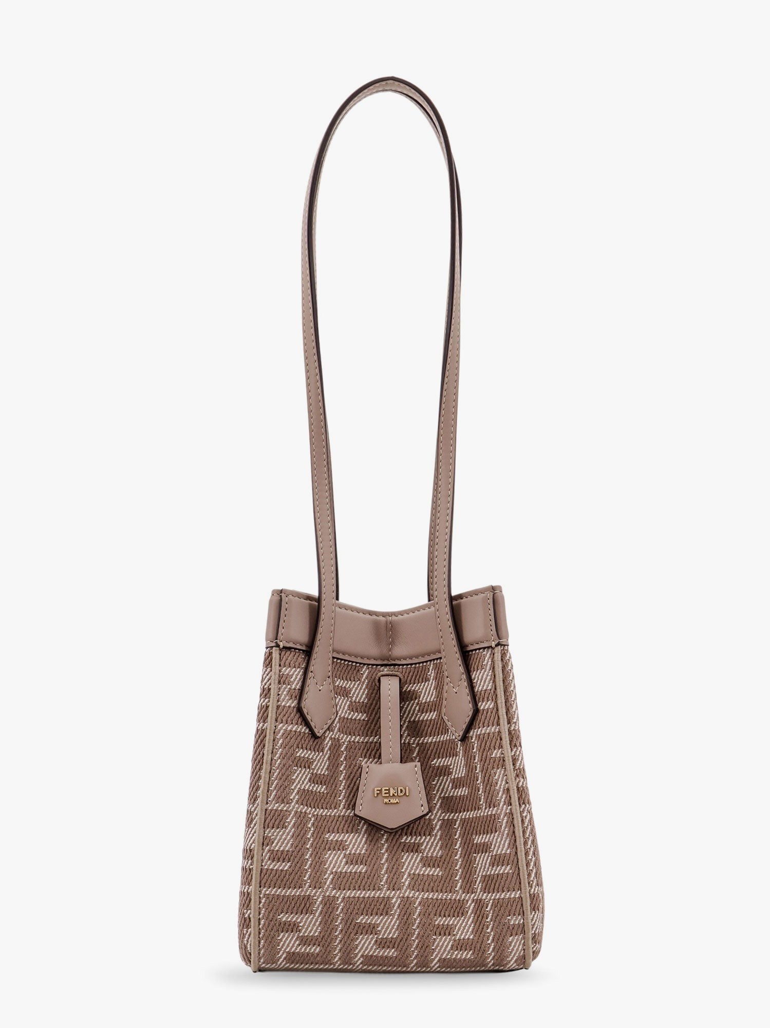 Fendi Origami Mini leather and denim-effect FF jacquard transformable mini-bag