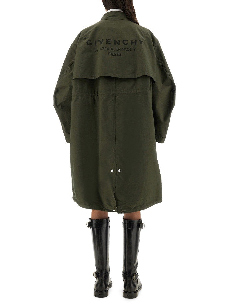 Givenchy OVERSIZED PARKA WITH LOGO PRINT