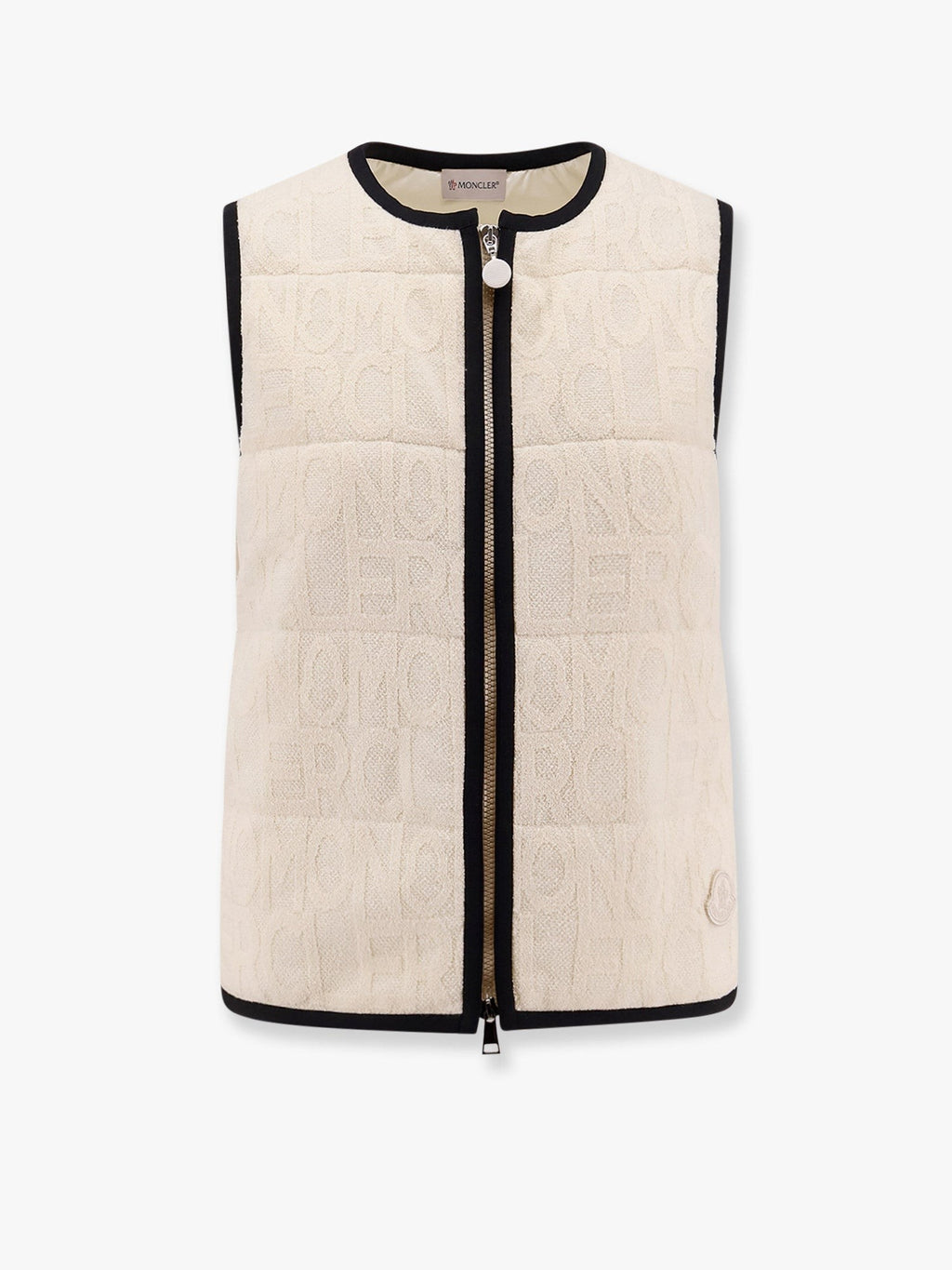 Moncler Padded cotton blend vest with all-over logo