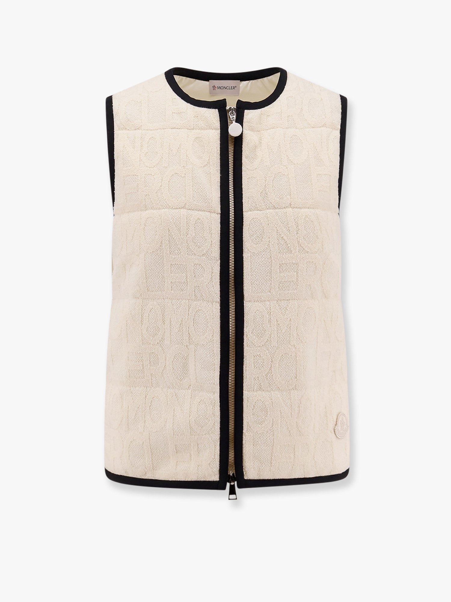 Moncler Padded cotton blend vest with all-over logo