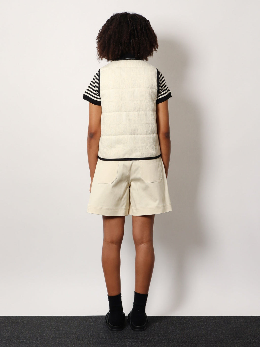 Moncler Padded cotton blend vest with all-over logo