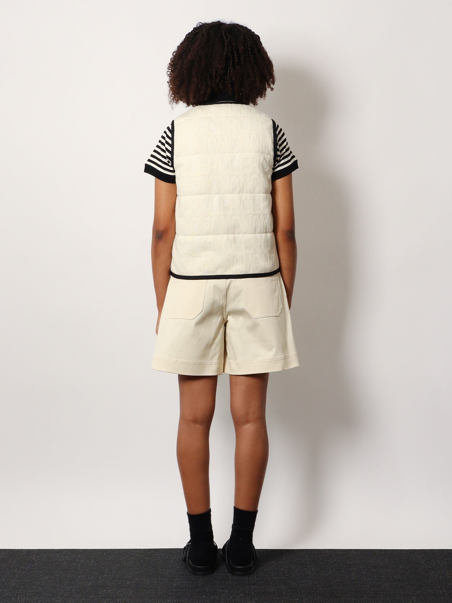 Moncler Padded cotton blend vest with all-over logo