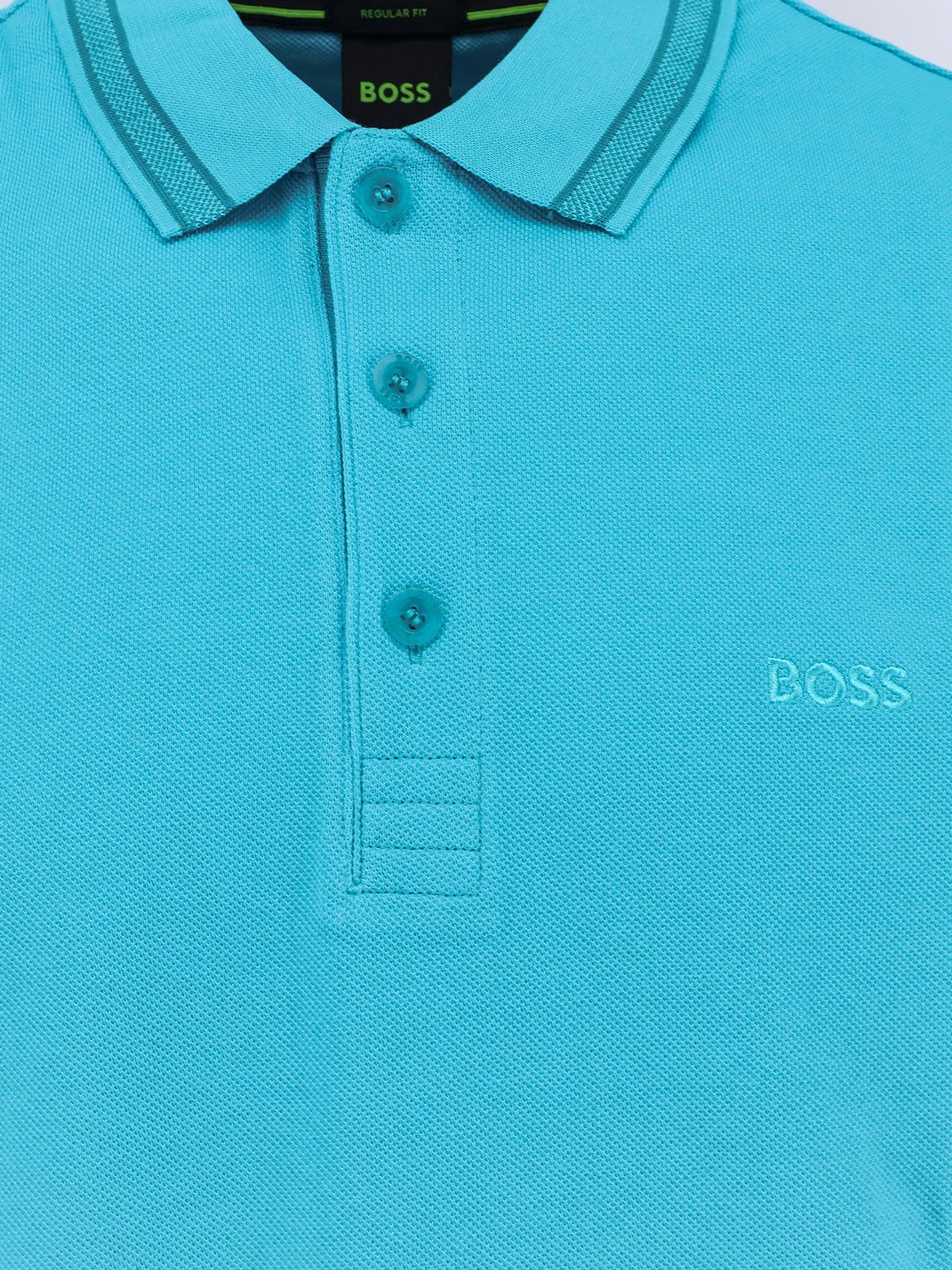 Boss Polo en coton avec profils brodés