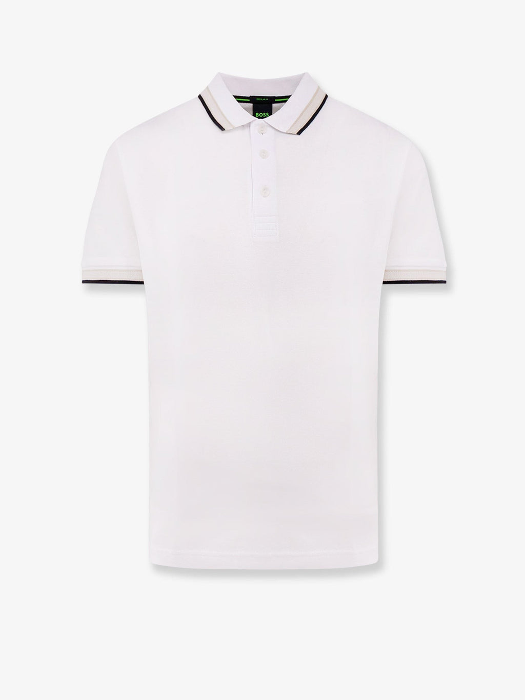 Boss Polo en coton avec profils brodés