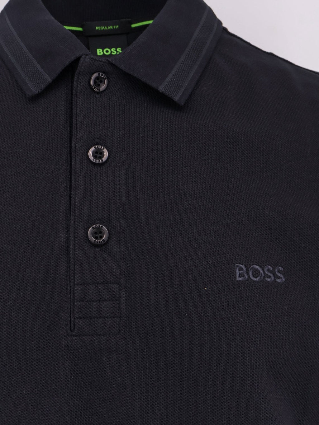 Boss Polo en coton avec profils brodés