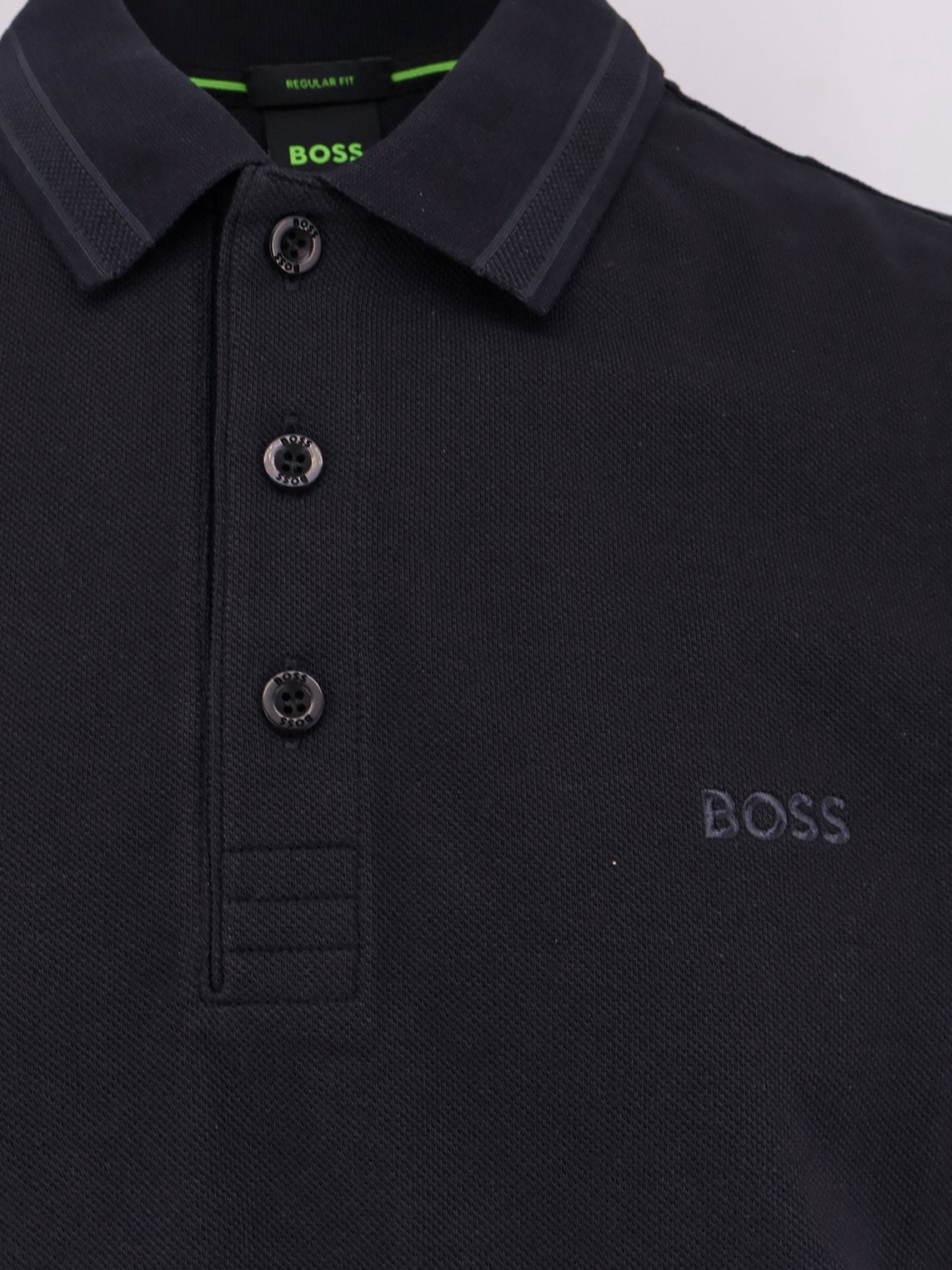 Boss Polo en coton avec profils brodés