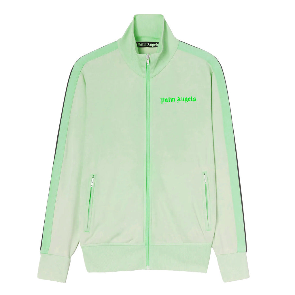 Palm Angels green technical polyamide track jacket front view
