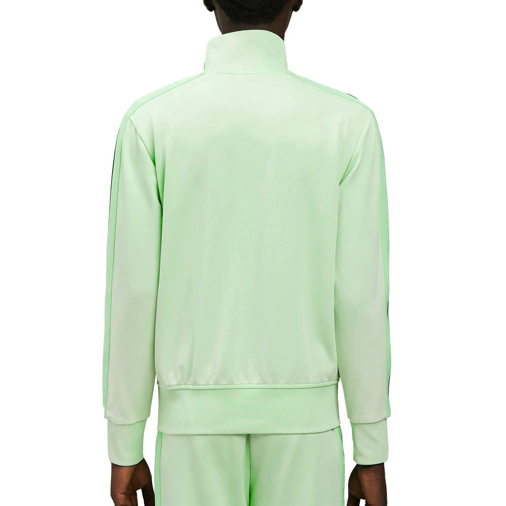 Back view of the Palm Angels green polyamide track top
