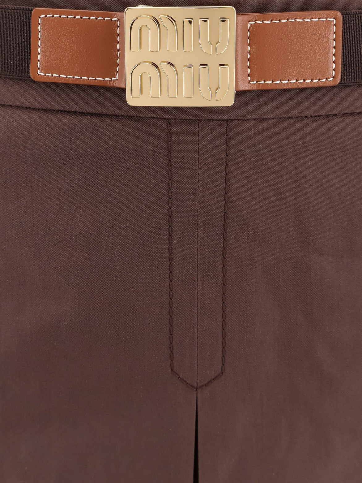 Miu Miu Panama pleated mini skirt with belt