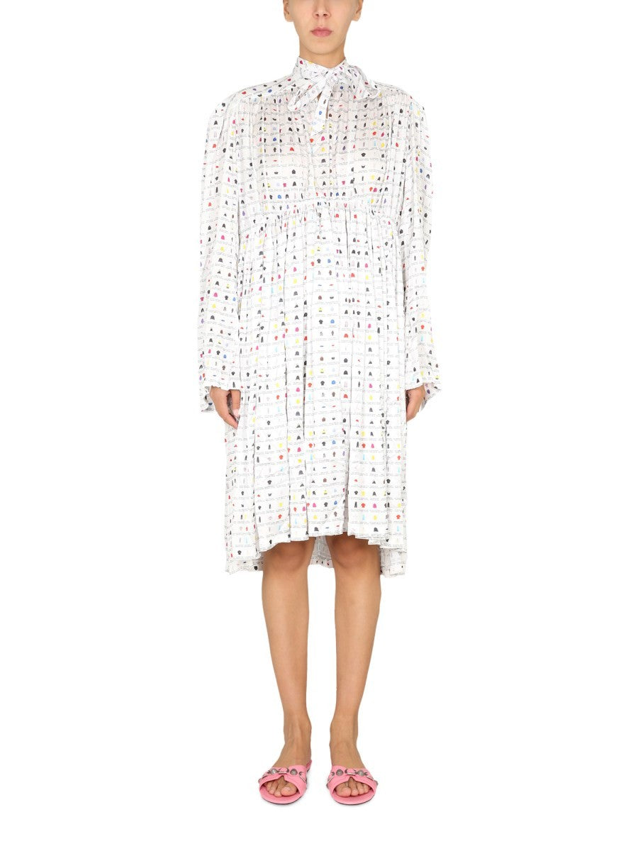 Balenciaga "PAPER CRUSH FLORAL" DRESS