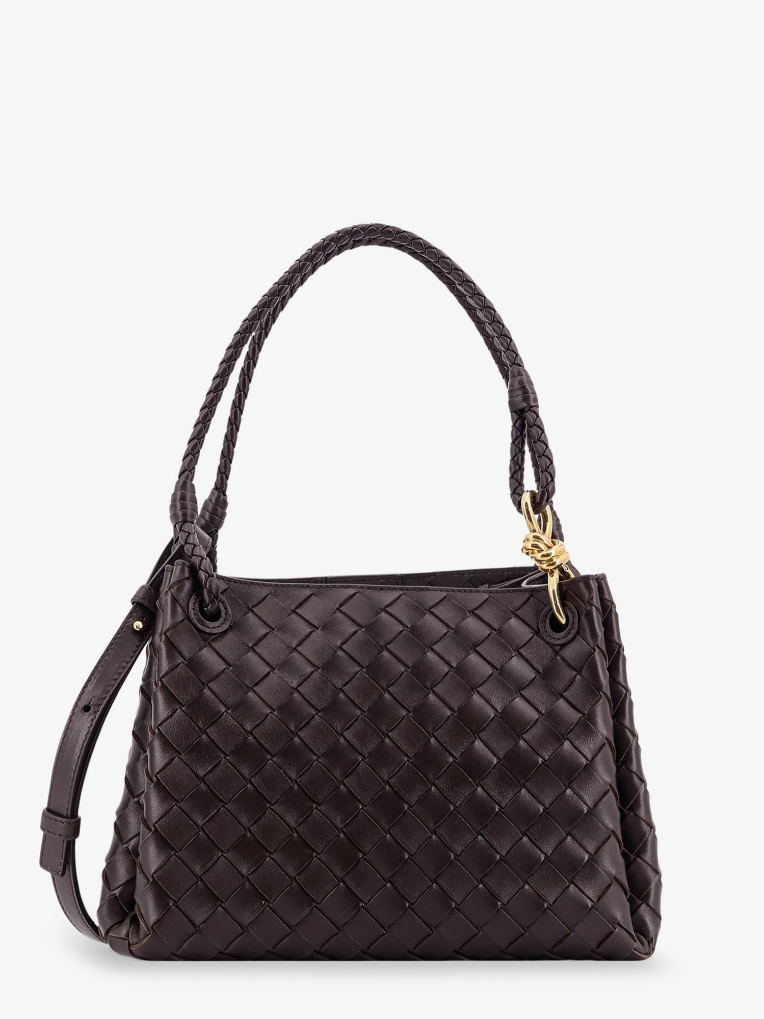 Bottega Veneta Parachute Lederschultertasche mit Intrecciato-Motiv und Knotendetail