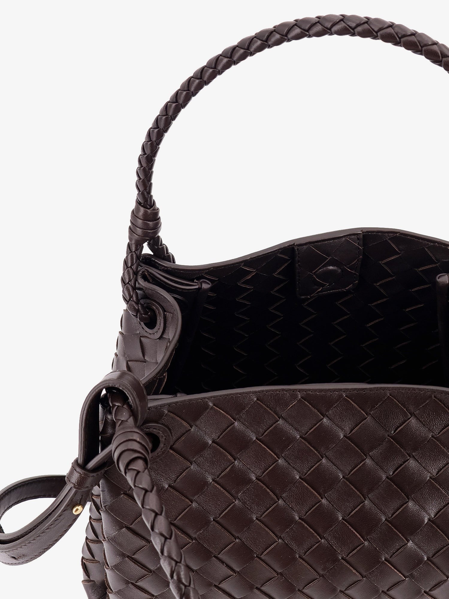 Bottega Veneta Parachute Lederschultertasche mit Intrecciato-Motiv und Knotendetail
