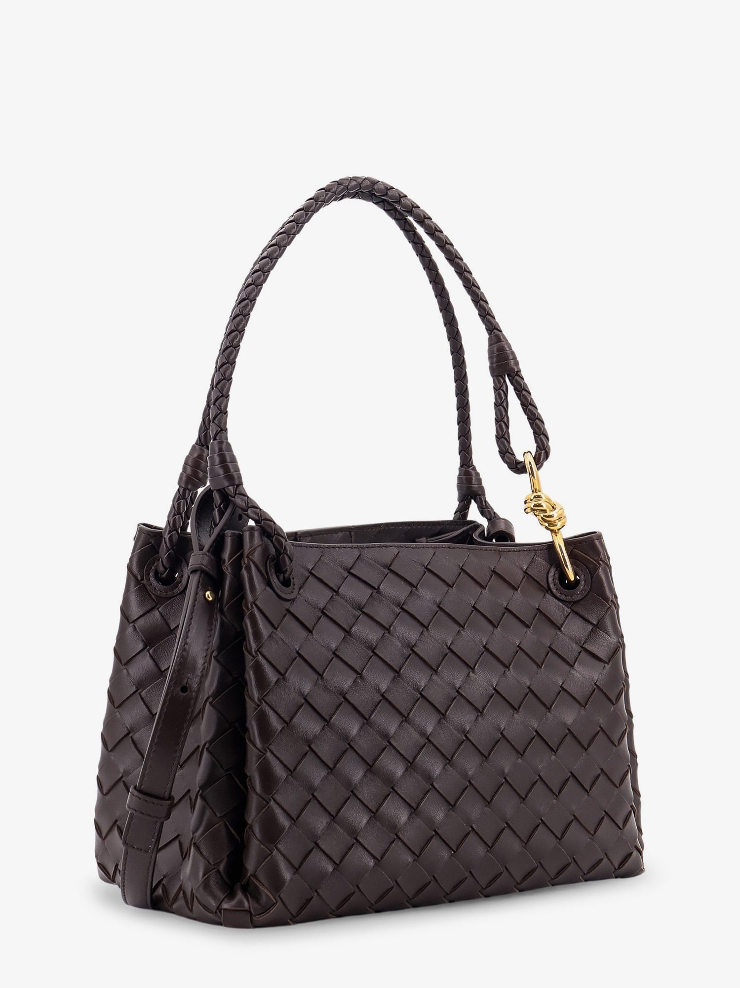 Bottega Veneta Parachute Lederschultertasche mit Intrecciato-Motiv und Knotendetail