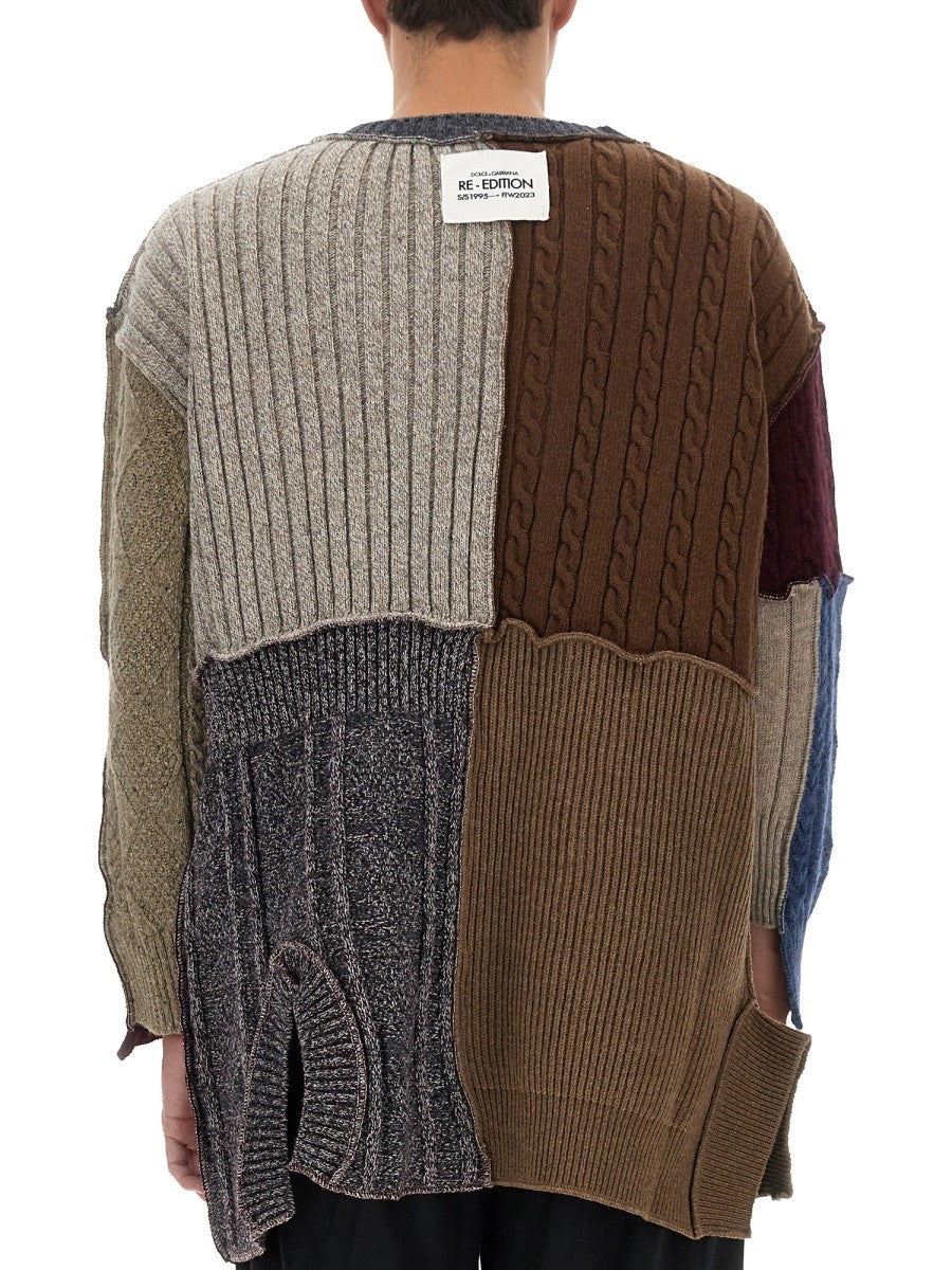 Dolce & Gabbana PATCHWORK-STRICKJACKE