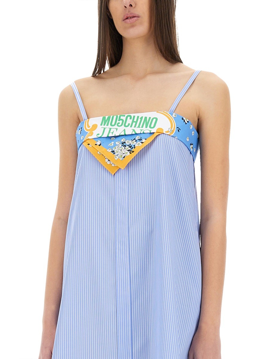 Moschino Jeans パッチワークコットンワンピース