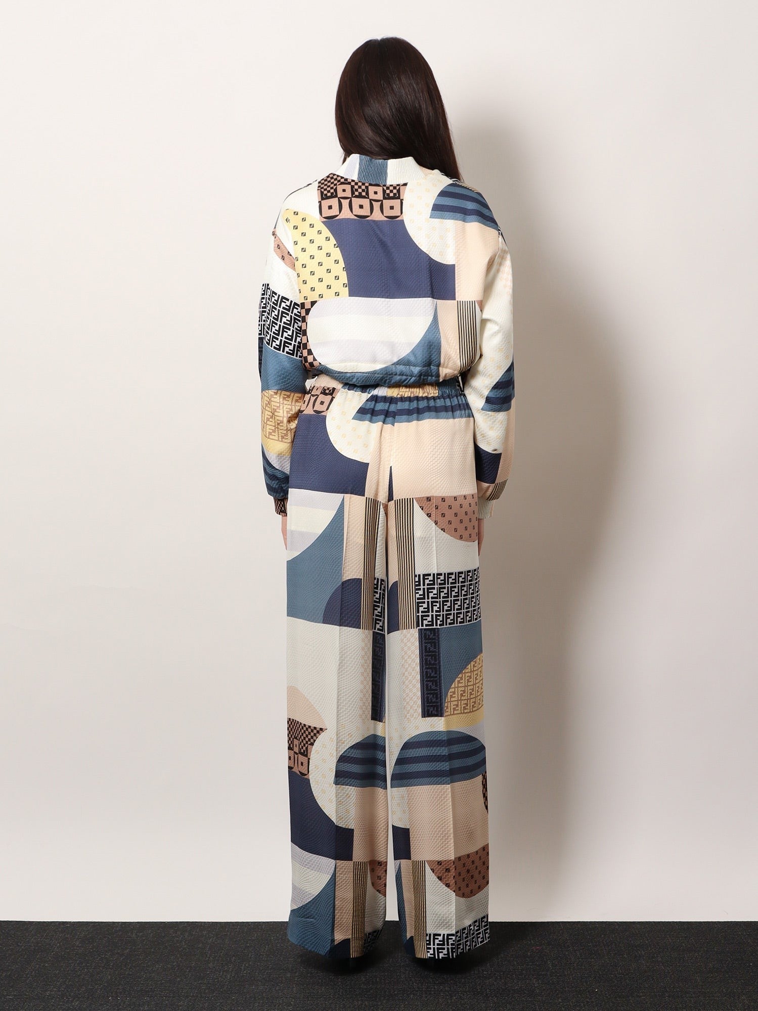 Fendi Patchwork silk trousers