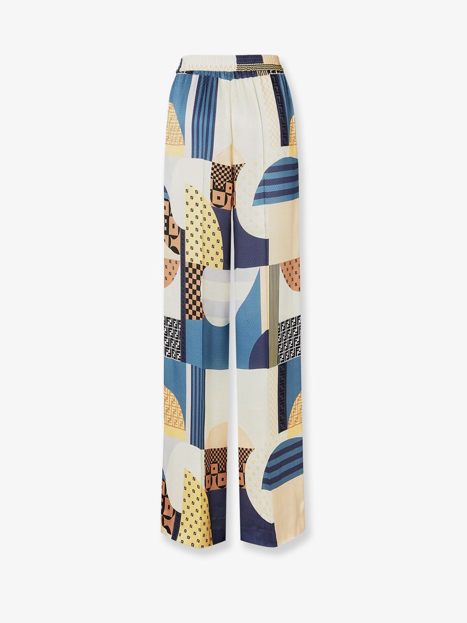 Fendi Patchwork silk trousers