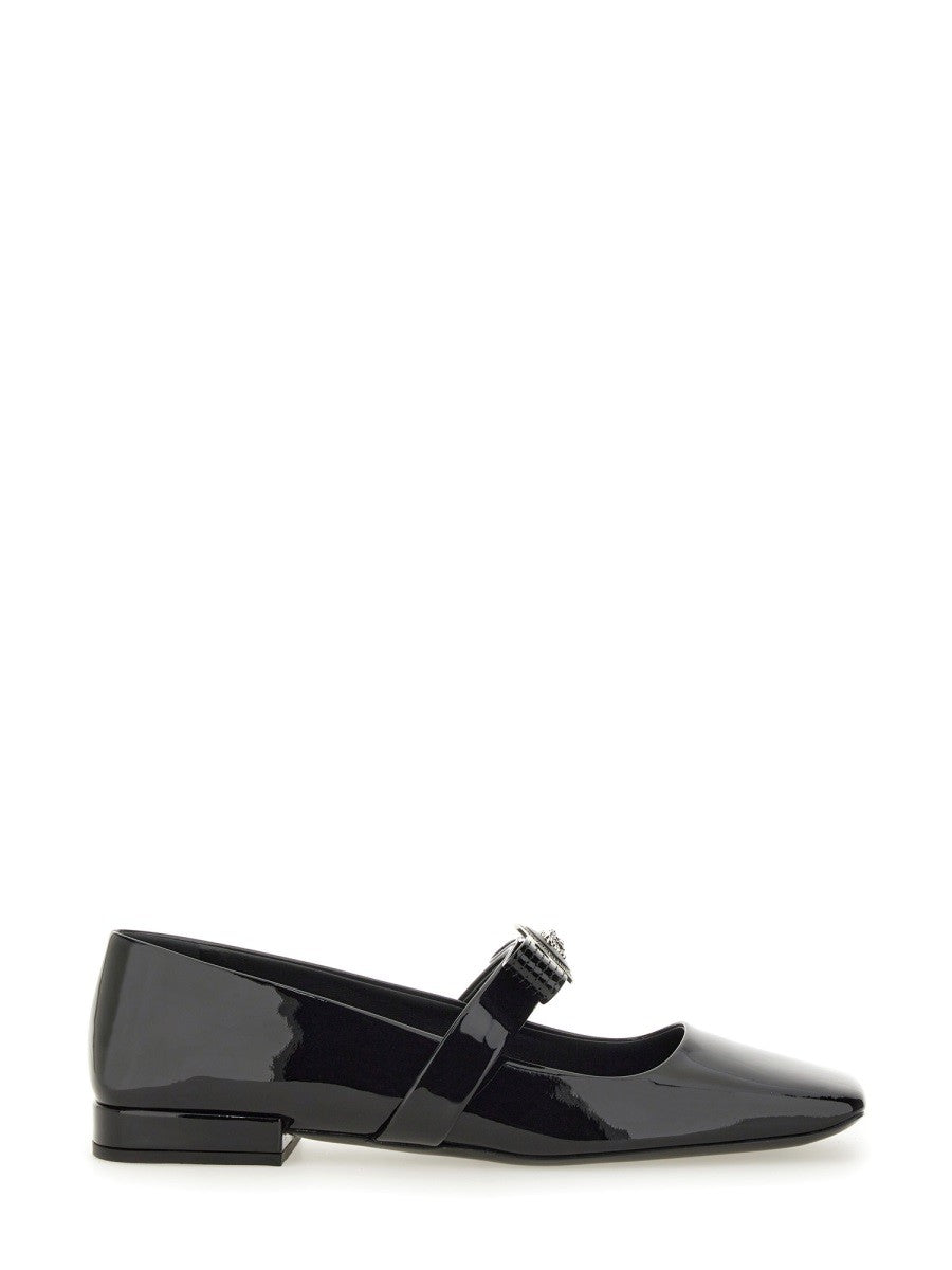 Versace LAKIEROWANE BALERINY "GIANNI RIBBON"