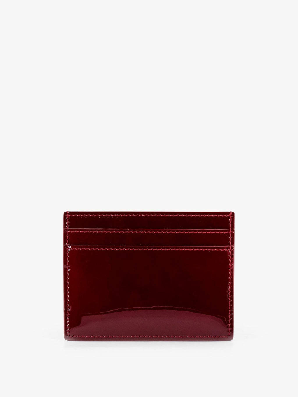 Saint Laurent Porte-cartes en cuir verni avec logo gravé sur le devant