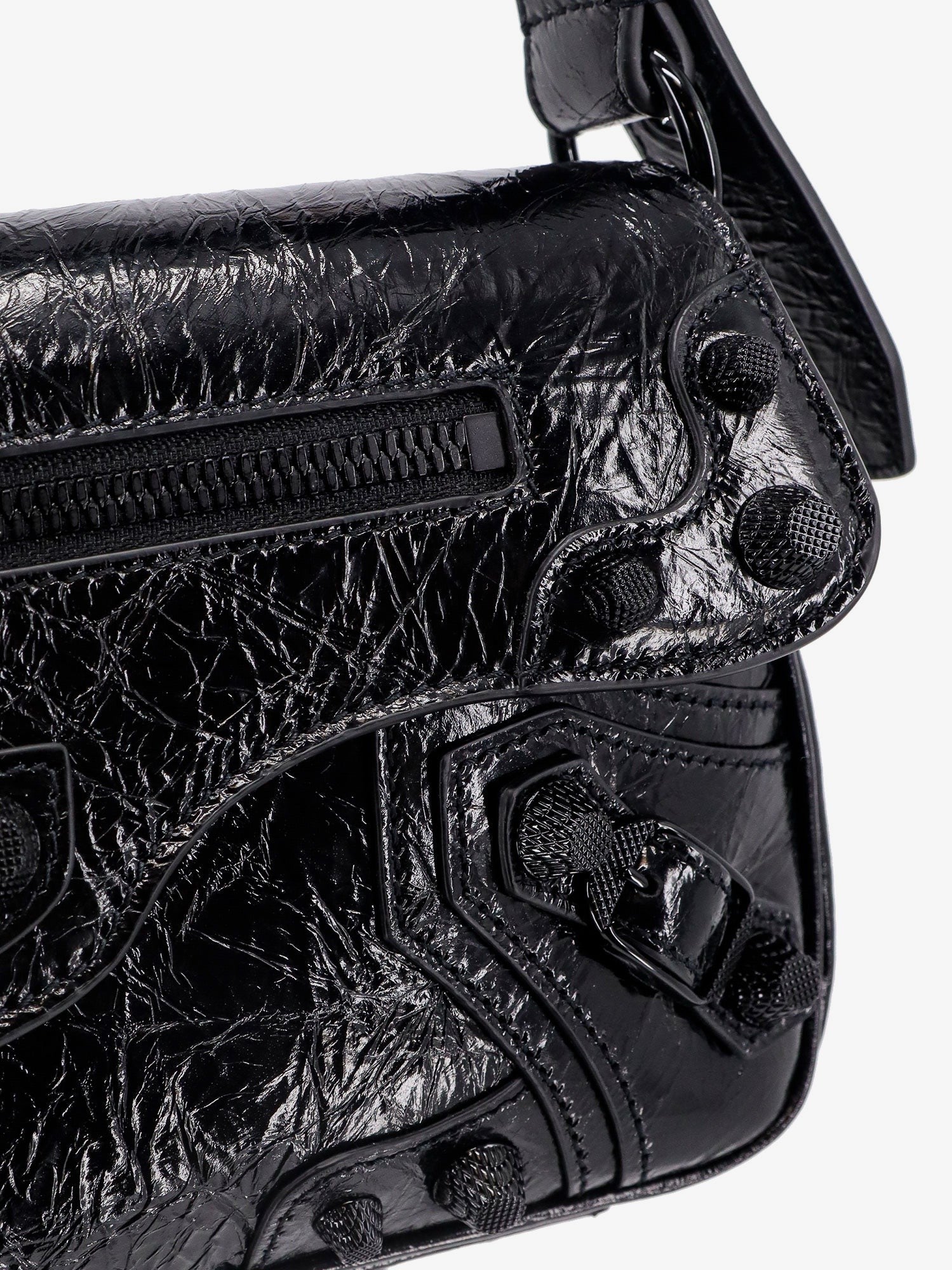 Balenciaga Skulderveske i patentlær med metalldetaljer