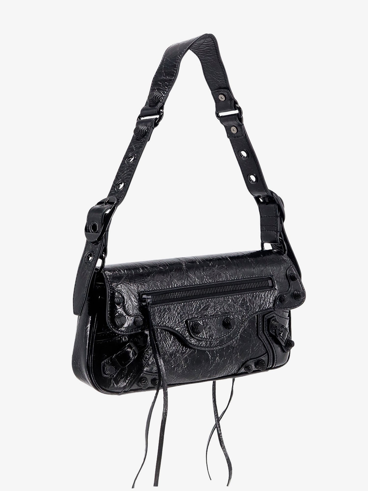 Balenciaga Skulderveske i patentlær med metalldetaljer