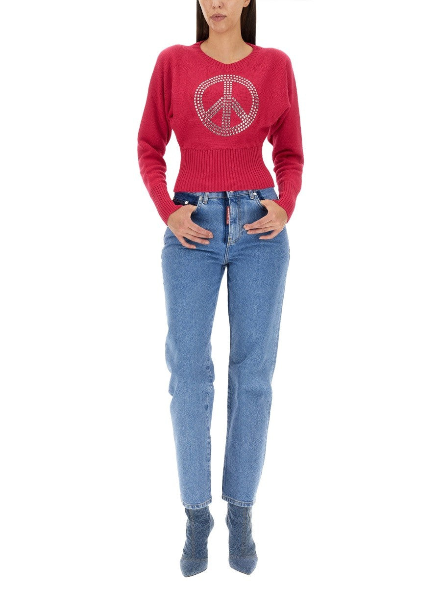 Moschino Jeans PEACE SYMBOL JERSEY