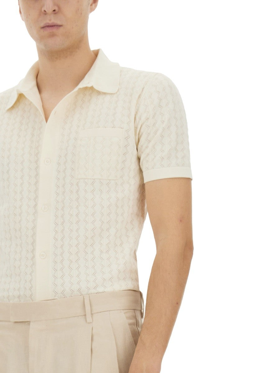 Dolce & Gabbana CHEMISE EN MAILLE DE COTON PERFORÉE