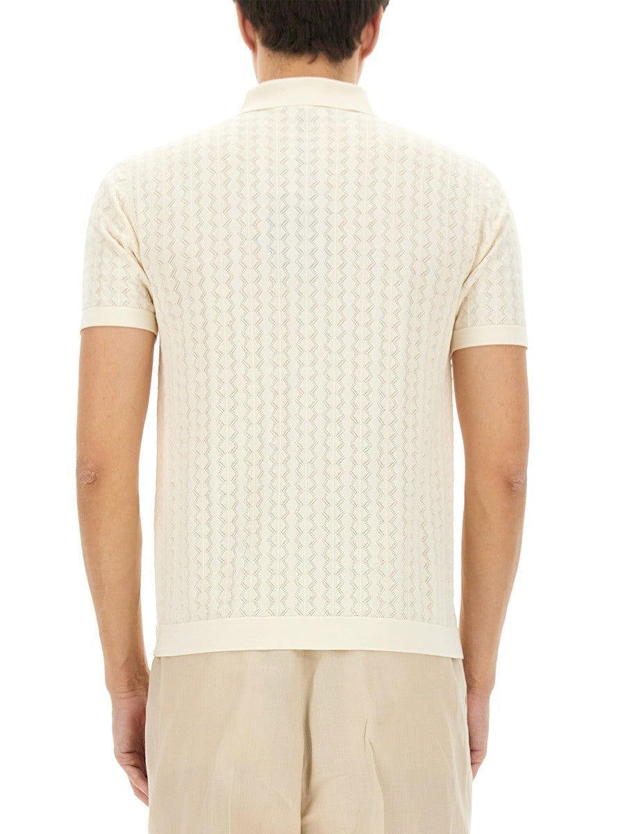 Dolce & Gabbana CHEMISE EN MAILLE DE COTON PERFORÉE