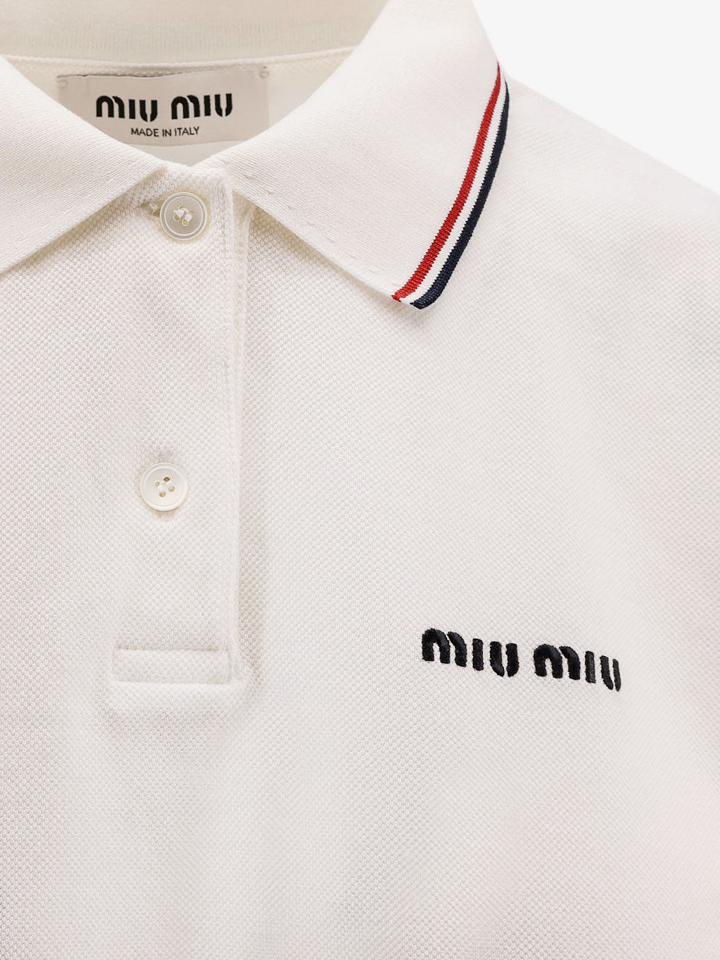 Miu Miu Piqué polo shirt with logo embroidery
