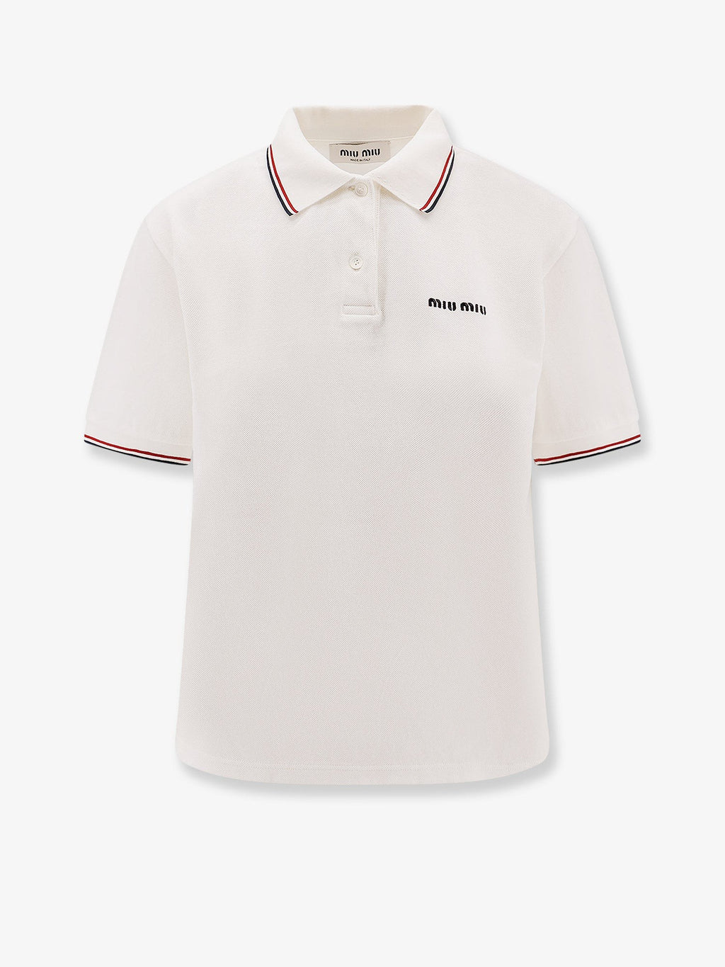 Miu Miu Piqué polo shirt with logo embroidery