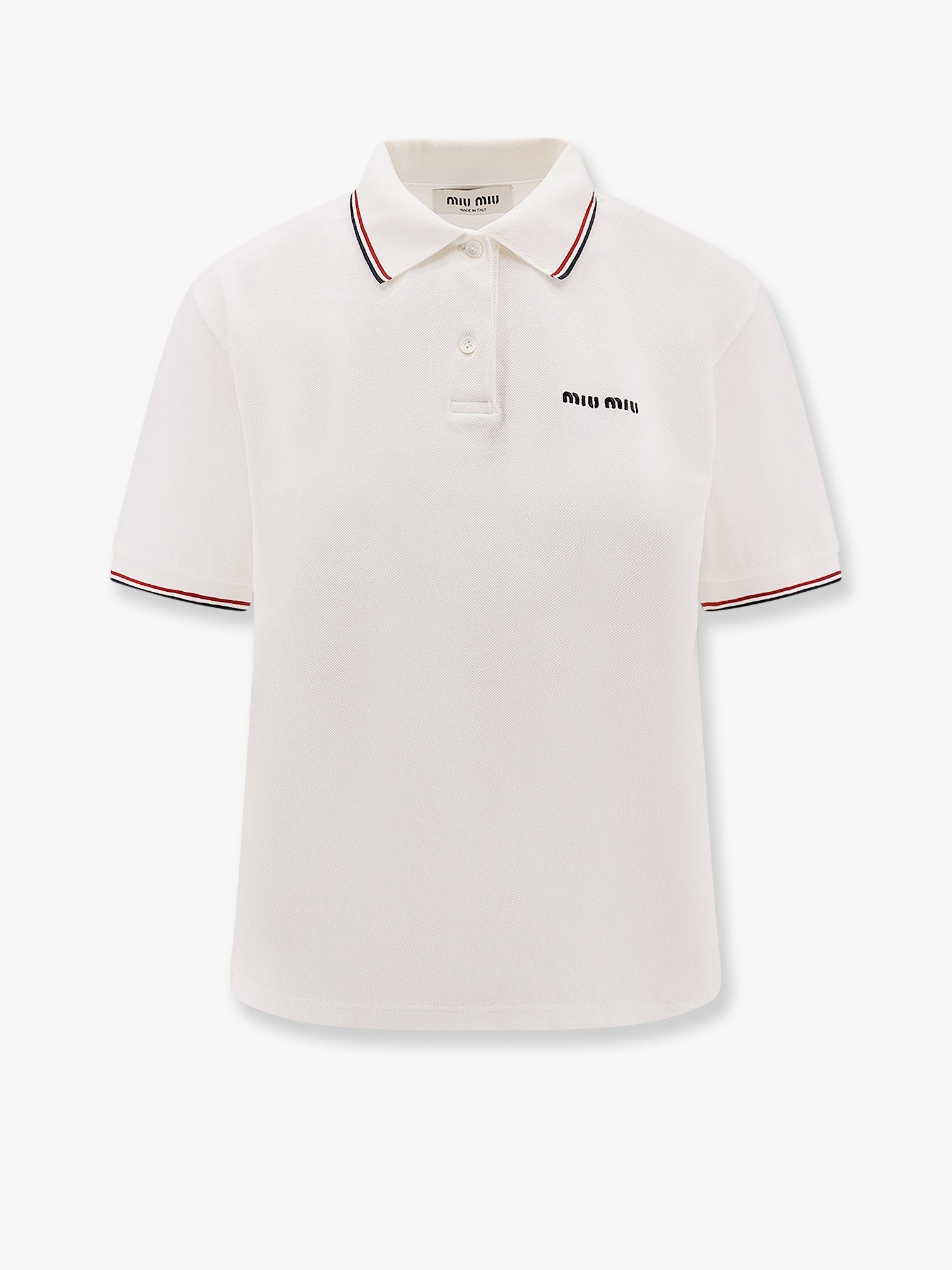 Miu Miu Piqué polo shirt with logo embroidery