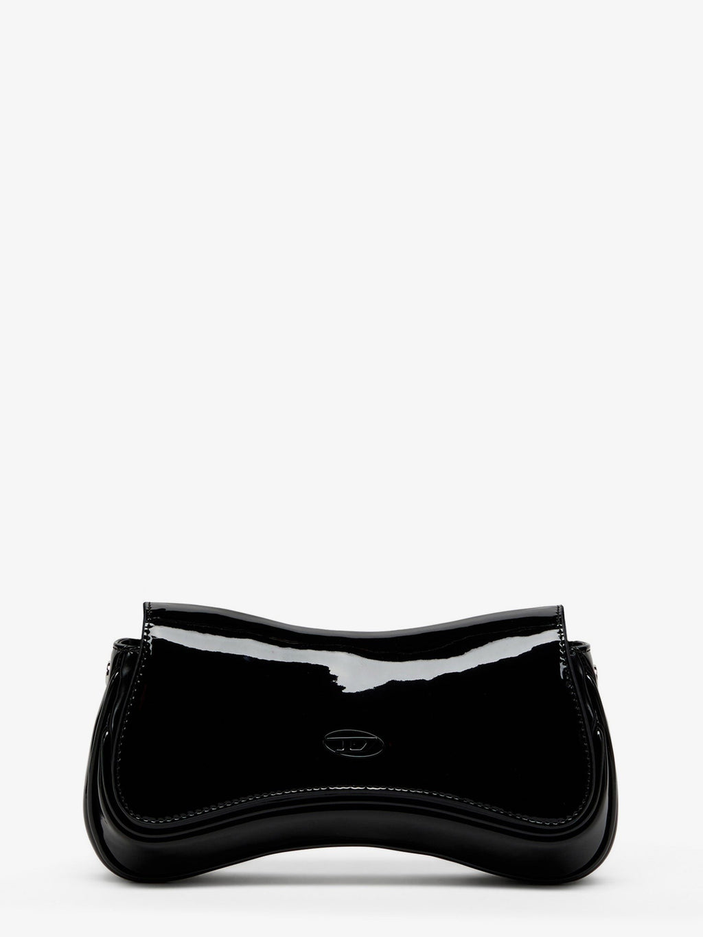 Diesel Play Clutch patent fabric shoulder bag