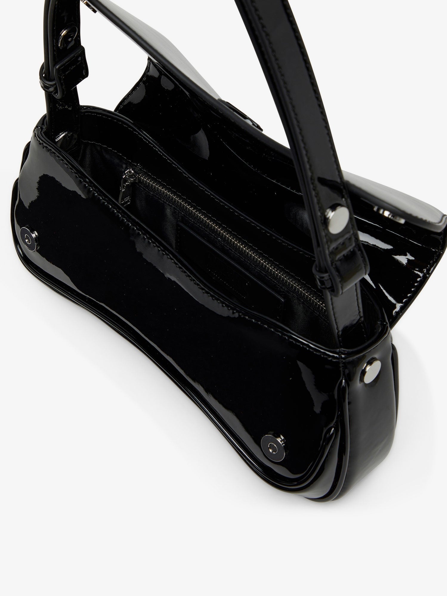 Diesel Play Clutch patent fabric shoulder bag