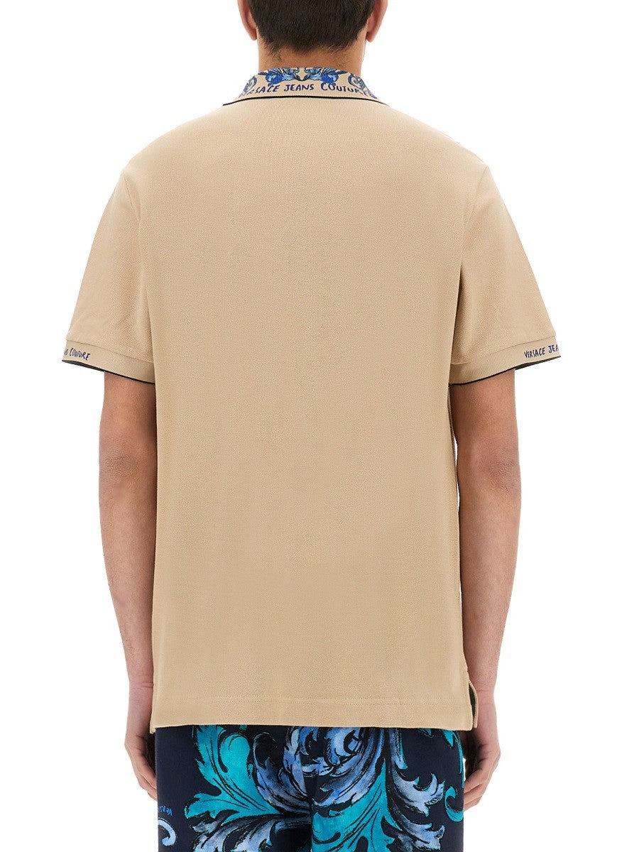 Versace Jeans Couture POLO SHIRT WITH BAROQUE OUTLINE COLLAR